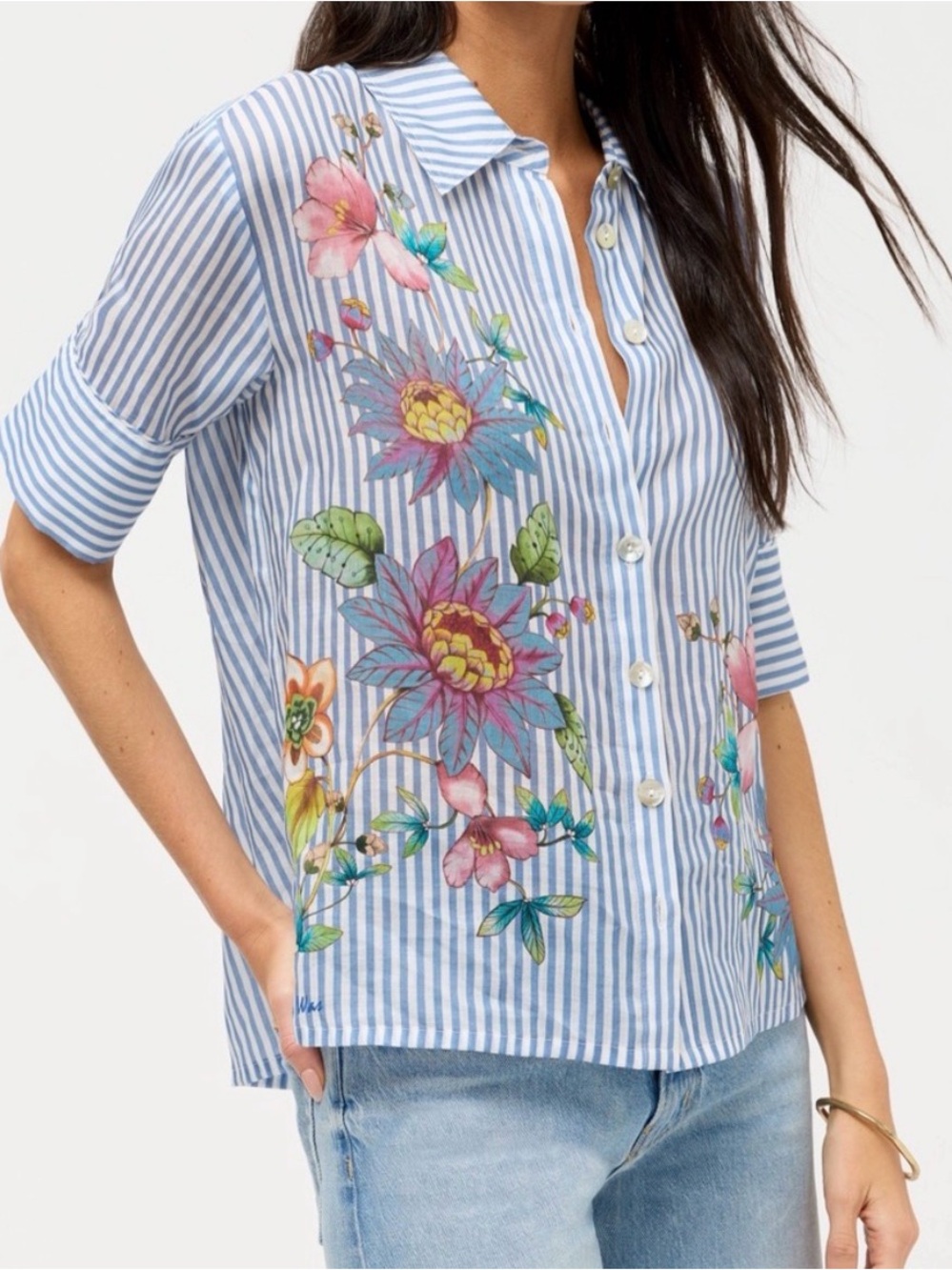 Johnny Was Orlaya Camp Shirt
